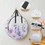 Spring Flower Round Storage Bag 36 Inch, Idyllic Purple Lavender Clothes Storage Container with Handles Heavy Duty Organizer for Comforter, Bedding & Holiday Wreaths - Image 5