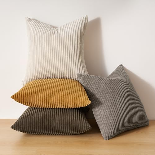 Topfinel Decorative Brown Throw Pillow Covers Cushion Cases, Set of 4 Soft Velvet Modern Double-Sided Designs Terracotta Home Decor ，Fall Style Throw Pillows 20x20 inches - Image 4