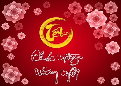 BELECO 10x8ft Fabric Happy Vietnamese Lunar New Year Backdrop 2026 TET Decorations Cherry Blossoms Red Asian New Year Party Decorations Kids Family Photoshoot Studio Props - Image 5