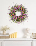 Summer Wreath for Front Door, 26 in Purple Daisy Wildflower - Image 3