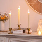 Vintage Candlestick Candle Holders Brass - Romadedi Taper Gold Candle Stick Victorian Style for Table Centerpiece Wedding Reception Festive Christmas Mantel Decoration or Home Decor Set of 6 - Image 3