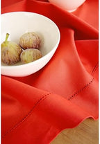 Solino Home Cotton Linen Napkins Poppy Red Hemstitch, 20 x 20 in, Set of 4 - Image 4