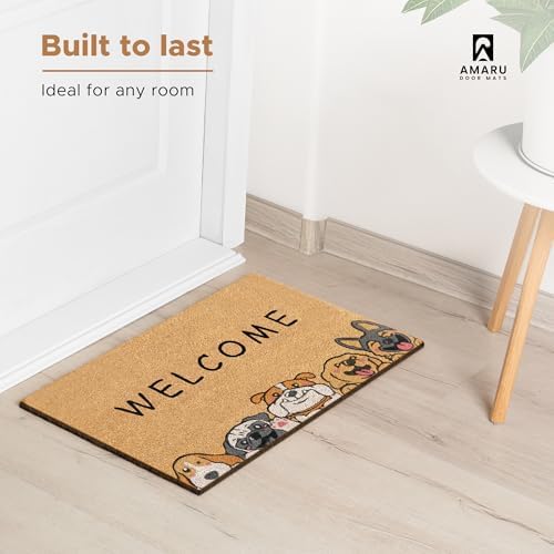 Coir Welcome Mat, Non-Slip, Welcome Dogs, 17 x 29 in - Image 2