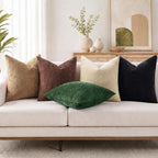 decorUhome Soft Chenille Black Throw Pillow Covers 22X22 Set of 2 - Image 2