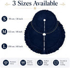 60 Inch Large Christmas Tree Skirt, Navy Blue Velvet with Ruffled Edge for Big Trees Decorations for Home Party Festival - Image 4