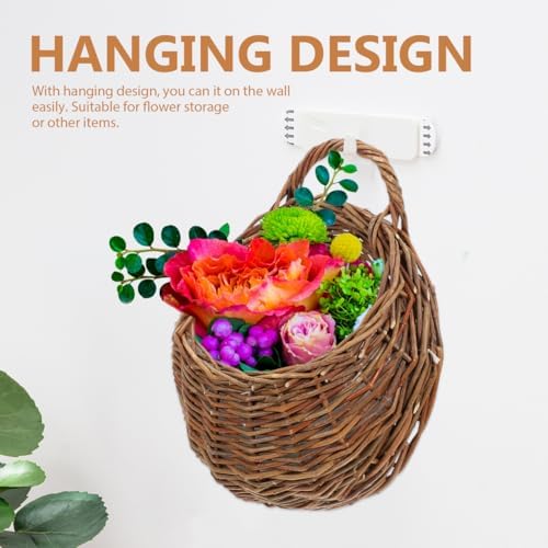 2Pcs Hanging Woven Storage Basket Decorative Wall Flower Planter - Image 7