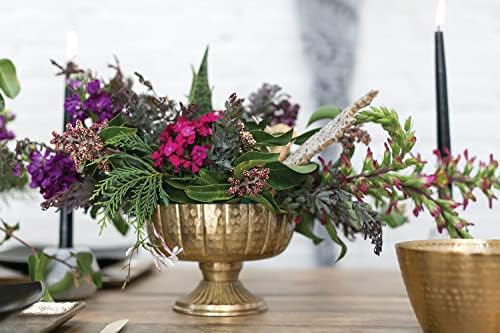 Accent Decor Distressed Gold Metal Compote Bowl | Gold Compote Vase l Lita Metal Vase l Indoor and Outdoor Compote for Any Event - Image 2