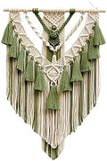 BMIDRUT Hanging Macrame Tapestry Woven Boho Wall Art Handmade Macrame Tapestry Home Wall Decor Wall Pediment 18x30 Inch (Green) by BMIDRUT