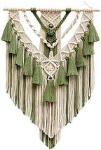 BMIDRUT Hanging Macrame Tapestry Woven Boho Wall Art Handmade Macrame Tapestry Home Wall Decor Wall Pediment 18x30 Inch (Green) by BMIDRUT