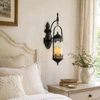 Rustic Antique Gothic Glass Candle Sconce for Fireplace - Image 7