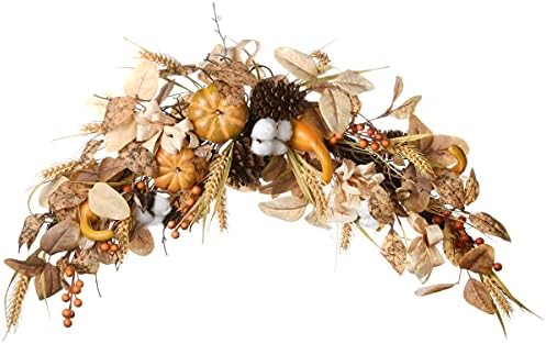 National Tree Company Artificial Autumn Door Decoration, Decorated with Pine Cones, Pumpkins, Gourds, Assorted Leaves, Autumn Collection, 36 Inches by NationalTreeCompany
