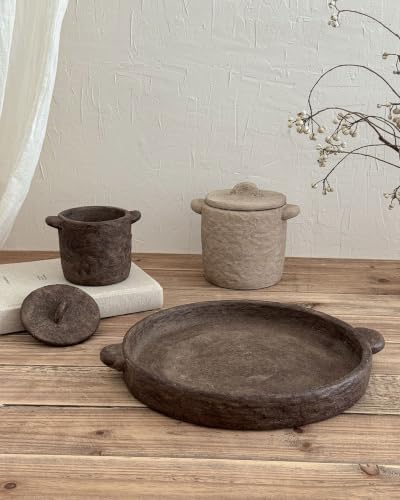 Tuscan Decorative Tray, Rustic Brown Textured Tray, Wabi Sabi Vintage Country Home Decor - Image 7