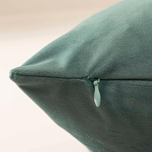 JUSPURBET 28x28 Euro Velvet Throw Pillow Covers Set of 2,Emerald - Image 6