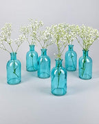 Bud Vases, Apothecary Jars, Decorative Glass Bottles, Centerpiece for Wedding Reception, Elegant Antique Decoration, Mini Flower Vases, Small Medicine Bottles for Home Decor (Blue, Set of 48) - Image 2