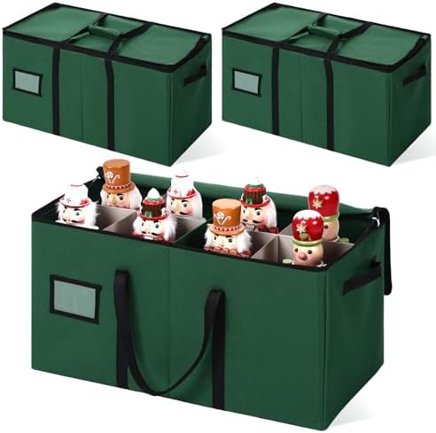 Soaoo 3 Pcs Christmas Nutcracker Storage Boxes,Green by Soaoo