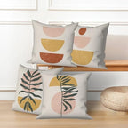 Boho Abstract Throw Pillow Covers 26"x26" Set of 4, Bohemian Minimalist Geometric Leaves Cushion Cover for Sofa Chair Couch Bed Office Garden Patio Farmhouse Indoor Outdoor Decorative - Image 3