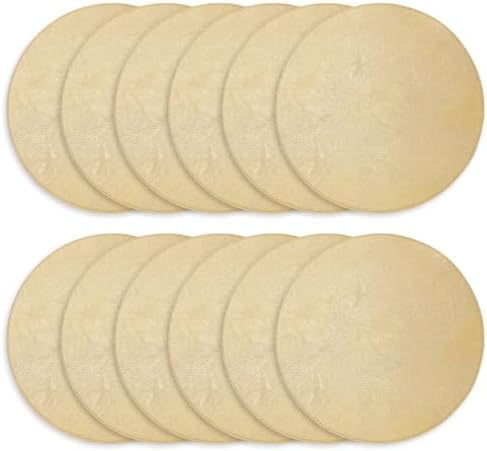 Morgan Faux Leather Round Set of 12 Placemats, 15",Gold, Heat Resistant, Stain Resistant, Non-Slip, Reversible, Durable Table Mats for Kitchen, Dining Table, Indoor Washable Use - Image 3