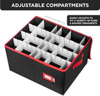 Christmas Ornament Storage Container with Dividers - Box Stores Up to 96 Ornaments, Zippered, Convenient, Adjustable, Large Organizer Bin to Protect Holiday Décor, Fits Most Standard Size, Black - Image 7