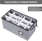 Christmas Ornament Storage Container with Dividers - Box Stores Up to 54 Ornaments, Zippered, Convenient, Adjustable, Large Organizer Bin to Protect Holiday Décor, Fits Most Standard Size, Grey - Image 5