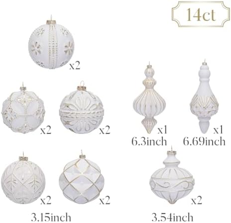 Valery Madelyn 14ct Vintage Christmas Tree Decorations Ball Ornaments Set - Image 3