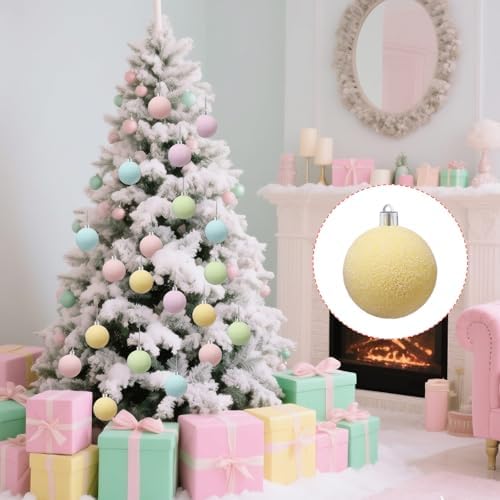 Gejoy 30 Pcs Frosted Pastel Christmas Decor 2.36'' Candy Balls Ornaments - Image 6
