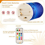 ALAZA Christmas Blue Nativity Scene Flickering Flameless Candles Battery Operated with Remote Timer,Tea Light Candles LED Pillar Votive Candles Set of 2 for Outdoor Indoor Decorations - Image 4