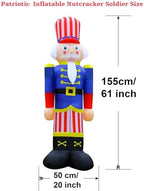 Independence Day Inflatable Nutcracker Soldier Yard Decoration Lighted 4th of July Blow Up Patriotic Garden Yard Lawn Decor 8 Feet Tall (5FT-Nutcracker) - Image 3