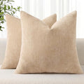 decorUhome Christmas Pebble Beige Throw Pillow Covers 22X22 Set of 2 by decorUhome