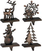 Black Christmas Stocking Holders for Mantel Set of 4 Stocking Hooks for Fireplace Mantel Hangers for Stocking Metal Stocking Holder for Christmas Decoration Hanging Hanger Clips - Image 4