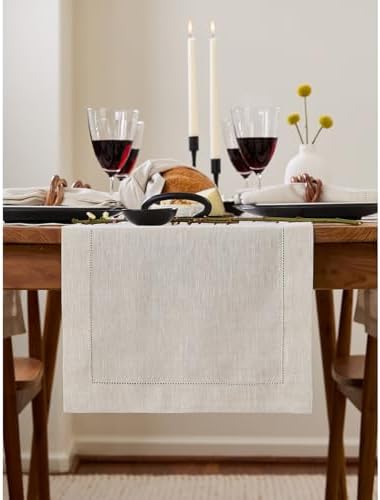 Solino Home 100% Pure Linen Table Runner Light Natural, 14 x 156 in by SolinoHome