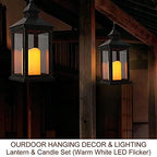 2-PACK 14 Inch Vintage Decorative Candle Lanterns With Timer - IP44 Waterproof Distressed Gold Decorative Outdoor Lanterns Battery Powered - Hanging Decorative Lanterns For Wedding Indoors - Image 5