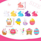 Halfchet 43 Pcs Easter Decorations Tree Ornaments Kit Easter Egg Rabbit Paper Cards Ornaments with Bow and Ribbon for Holiday Party Tree Hanging Decorations - Image 3