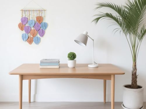 VEKALON Macrame Art Tapestry - Small Boho Chic Woven Wall Hanging Decor for Living Room, Modern Bohemian Leaf-Shaped Decorations for Apartment, Home, and Bedroom(Colorful) - Image 2