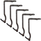 Lulu Decor,100% Cast Iron 10" Stocking Holder for Mantle Holds Up to 9 lbs Low Profile Design with Rubber Grip Ideal for Christmas Stockings Garland Holder Simple Natural Branch Shape (Set of 5) by LuluDecor