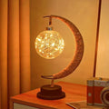 Iron Night Light, Magic Star Moon Light, LED Decorative Light for Parties, Weddings, bedrooms and Many Other Occasions, USB Port, 11 x 6 x 6 inches（Round Ball Warm） by HFHungkeong