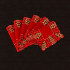 Grelucgo Set of 6 Embroidered Christmas Holiday Holly Tree Table Placemats, Rectangular 12 x 18 - Image 5