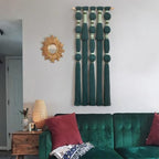 Macrame Wall Hanging Green Boho Wall Decor Handmade Fiber Art 15.7"W*39"L - Image 3