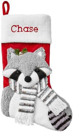 Let's Make Memories Personalized Christmas Stocking - Christmas Decor - Plush Stockings for Family and Kids with Embroidered Names - Raccoon by LetsMakeMemories