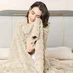 Aganear Fleece Throw Blanket for Bed Couch 90"x108" Khaki - Image 6