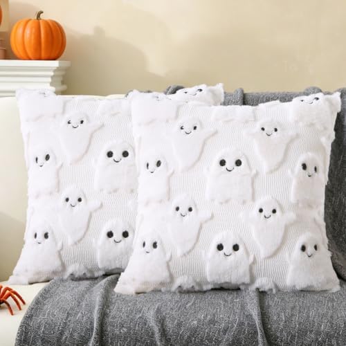 Halloween Throw Pillows with Inserts, 2 Pack 18" x 18" by AkiiGer