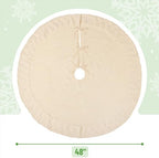 Mr. Pen Christmas Tree Skirt - 48 Inch Knitted Xmas Tree Skirt - Image 3