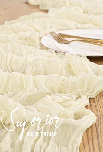 30 Pack Cheesecloth Table Runner 10FT Beige Table Runner Boho Gauze Cheese Cloth Table Runners Long Rustic Sheer Table Decorations for Wedding Party Baby Bridal Shower Birthday Holiday Home - Image 4