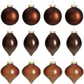 Zomiboo 12 Pcs Brown Glass Christmas Ball Ornaments Set 3.15" by Zomiboo
