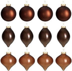 Zomiboo 12 Pcs Brown Glass Christmas Ball Ornaments Set 3.15" by Zomiboo