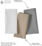 Multi Color Cloth Napkins 17x17 Inch - Set of 12-100% Cotton, Soft, Reusable - Perfect Hotel Quality Napkin for Table, Dinner, Weddings, Everyday Dining - White, Beige, Ash Grey - Image 6