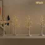 Lighted Birch Tree, 4 Pack 2FT Tree Indoor, Battery Operated Artificial Tree with 24 Warm White Lights, Inside Artificial Branch Tree for Christmas Home Wedding Decor Tabletop Tree Decoration - Image 2