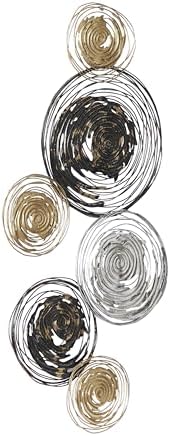 Deco 79 Metal Plate Home Wall Decor Wall Sculpture with Textured Pattern, Wall Art 42" x 1" x 27", Gold - Image 2