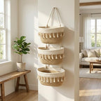 Hanging Basket, Over Door Organizer, 3 -Tier Wall Basket with Hooks - Image 6