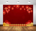 BELECO 15x8ft Fabric Chinese New Year Backdrop Lunar New Year Decorations Red Lanterns Flowers Spring Festival Party Background Banner Holiday Photoshoot Studio Props by BELECO