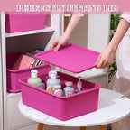 Menkxi 4 Pcs Storage Bins with Lids, Dark Pink, Light Pink, Large - Image 5